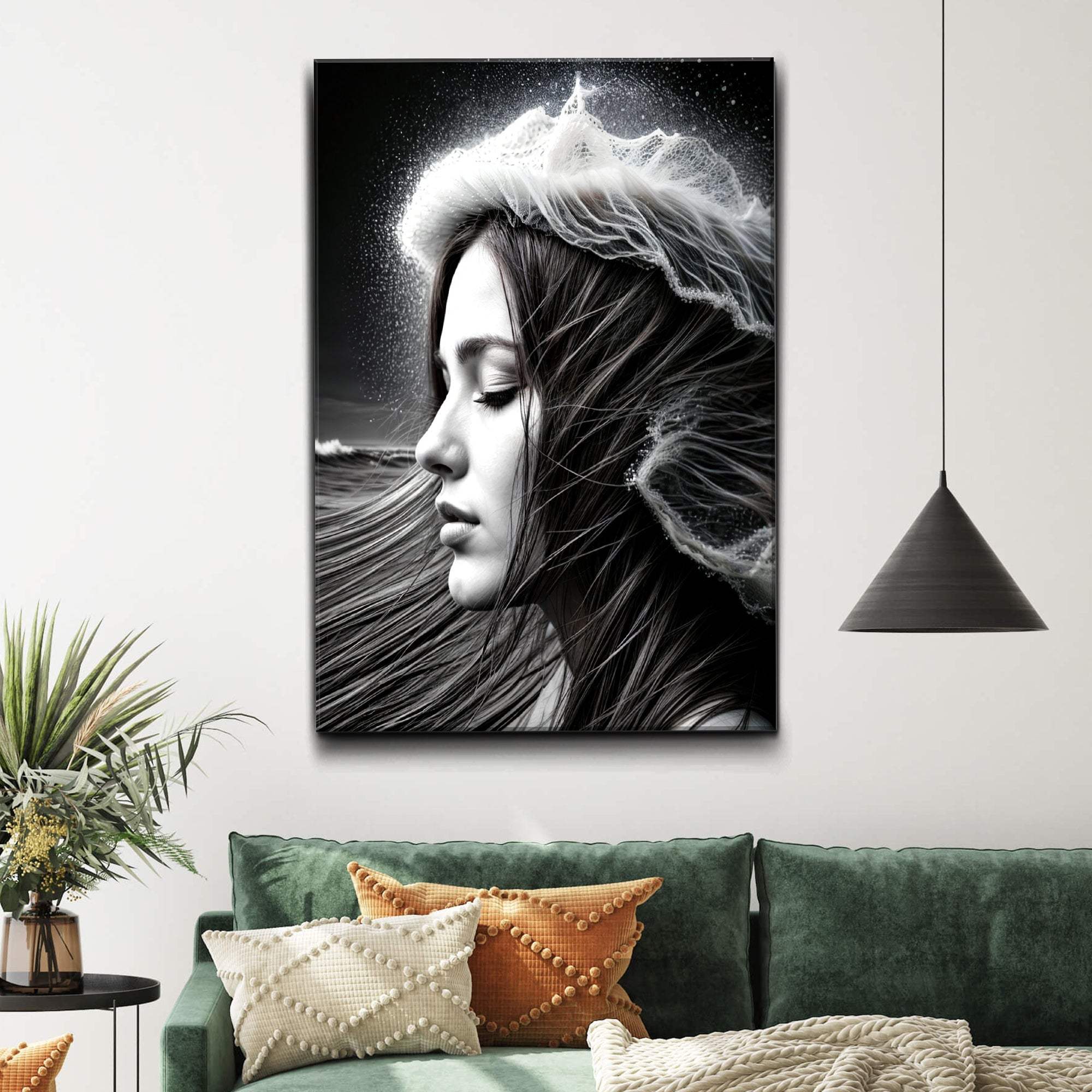 Monochrome Serene Woman Wall Art - Tailored Canvases - Flyclothing LLC