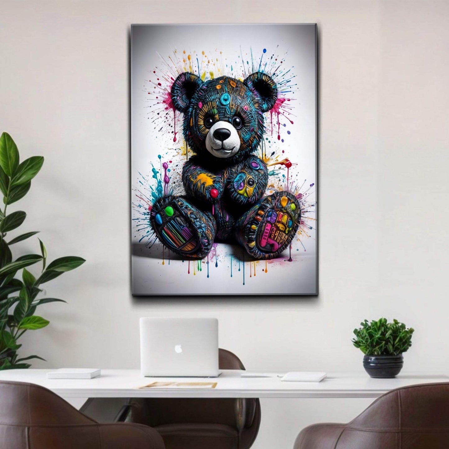 Cool Pop Teddy Wall Art - Tailored Canvases - Flyclothing LLC