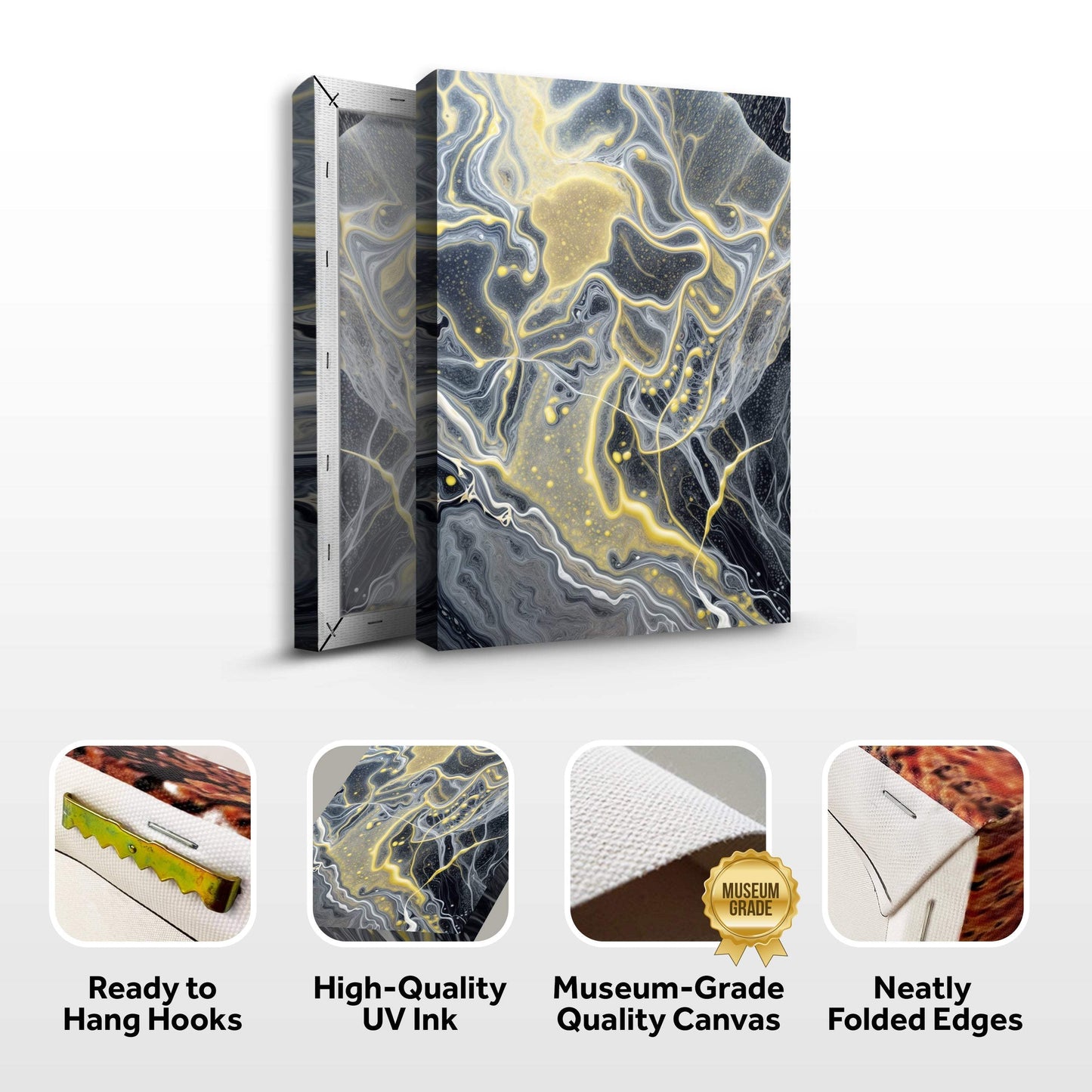 Golden Flow Wall Art - Tailored Canvases - Flyclothing LLC