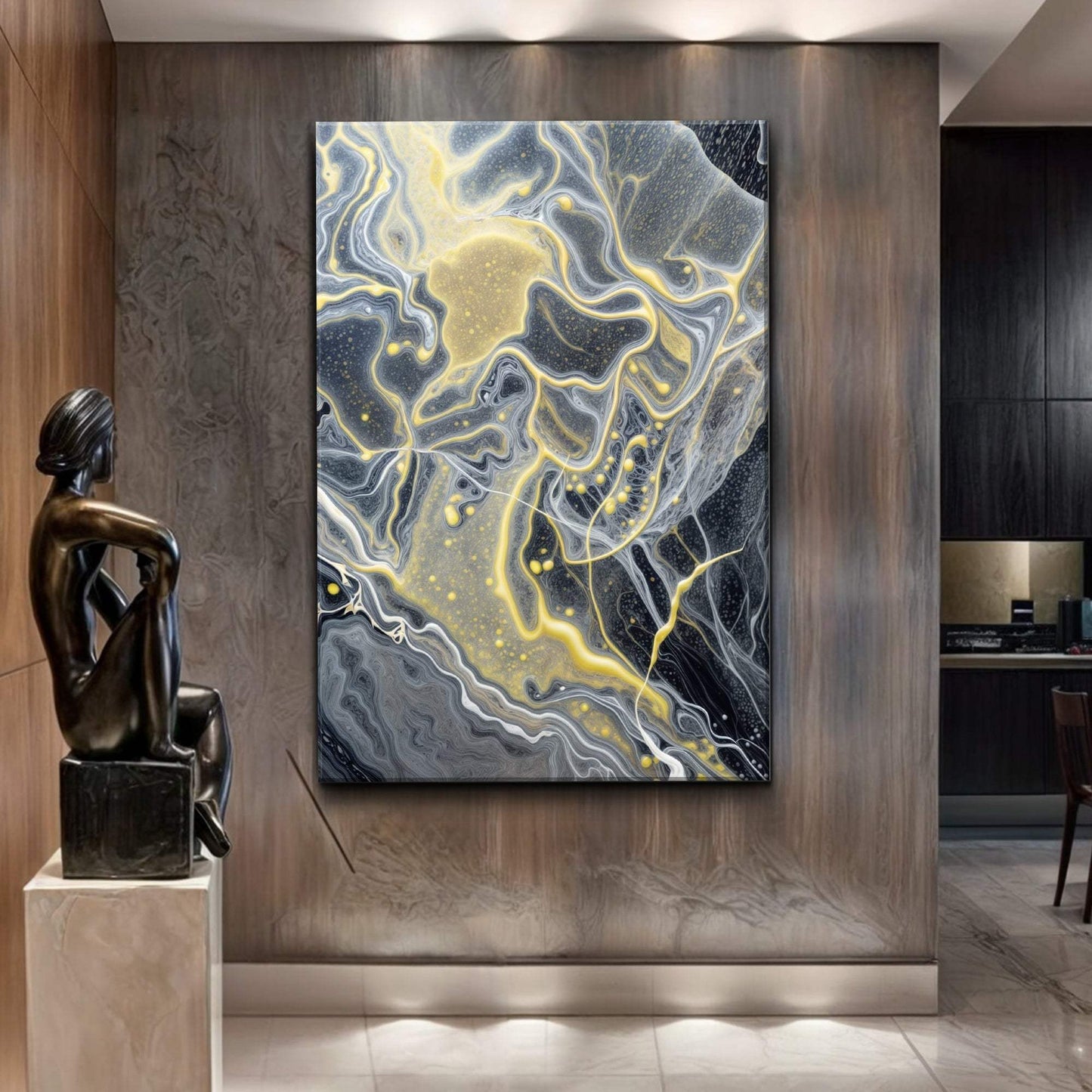Golden Flow Wall Art - Tailored Canvases - Flyclothing LLC