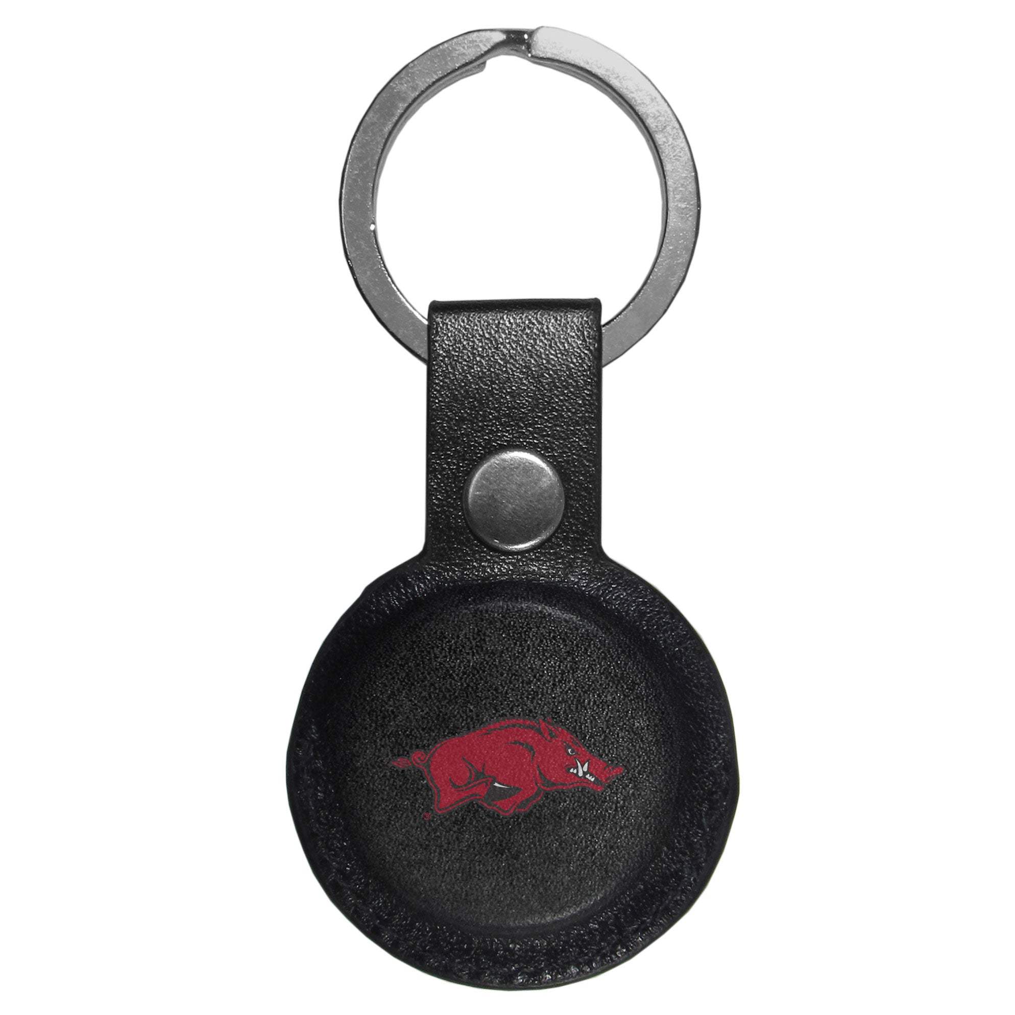 Arkansas Razorbacks AirTag Compatible Leather Key Chain