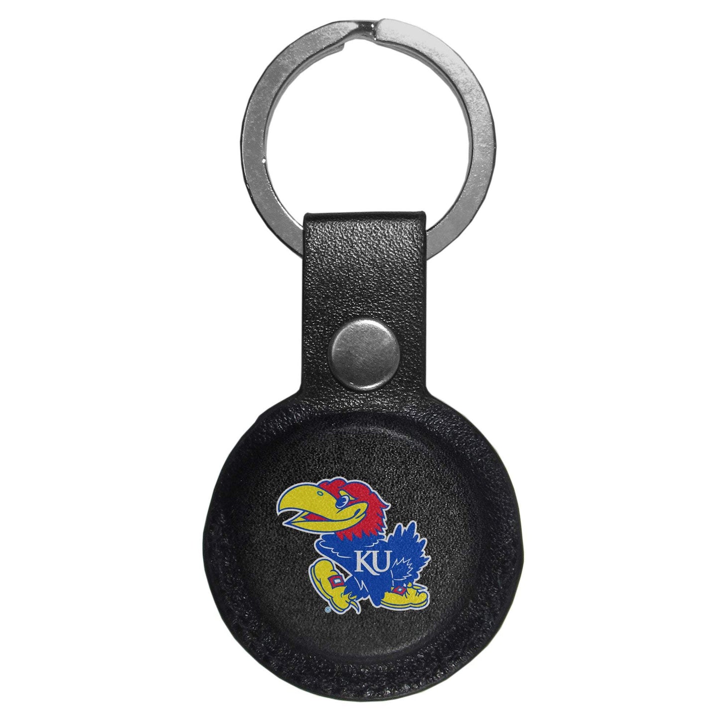 Kansas Jayhawks AirTag Compatible Leather Key Chain