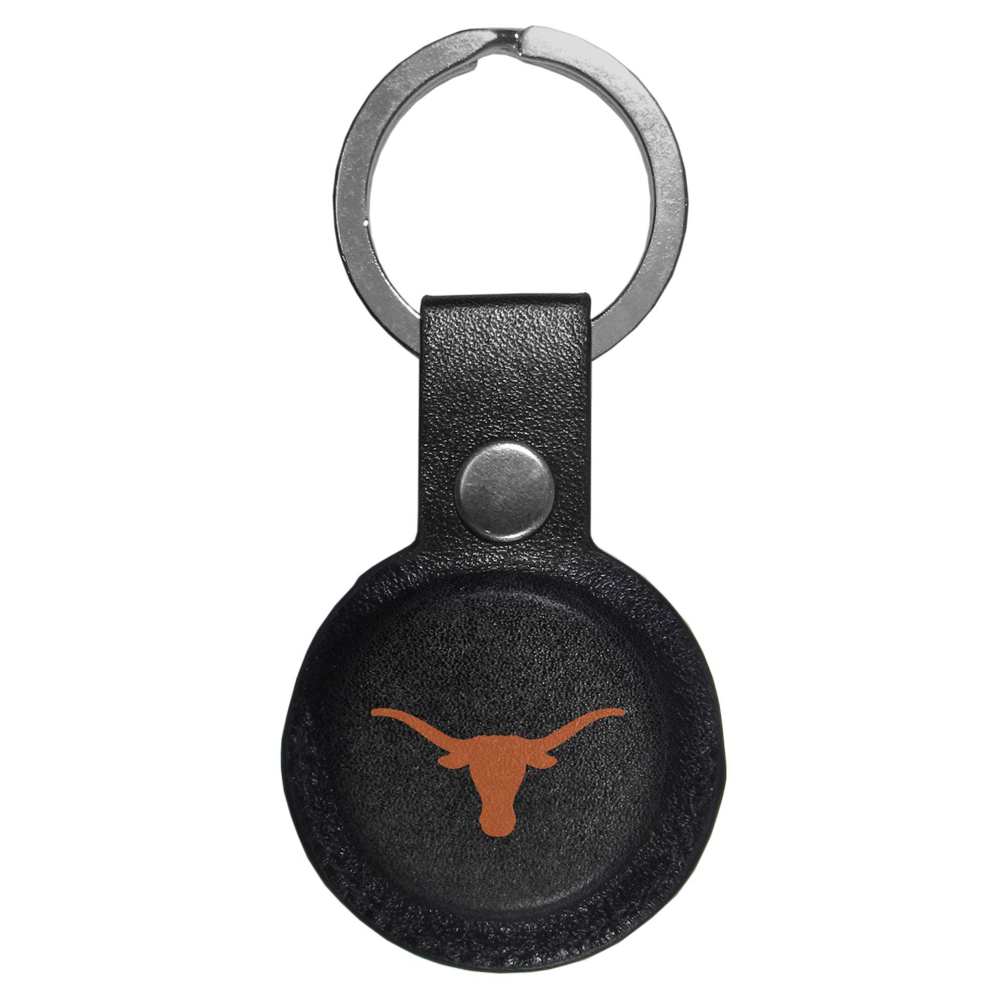 Texas Longhorns AirTag Compatible Leather Key Chain