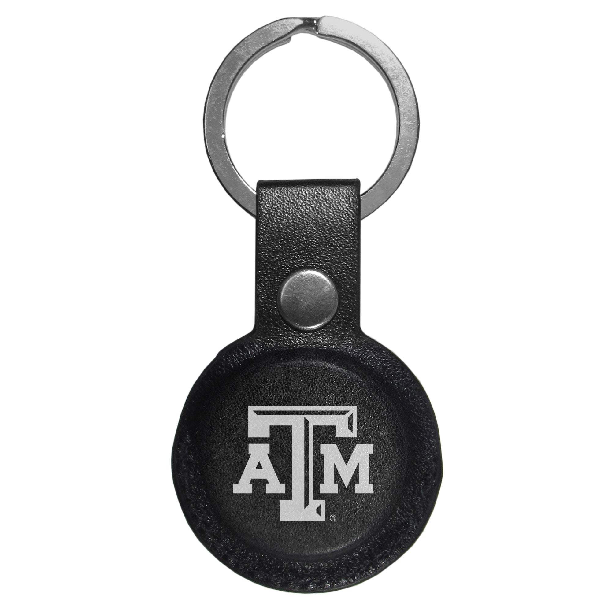 Texas A & M Aggies AirTag Compatible Leather Key Chain
