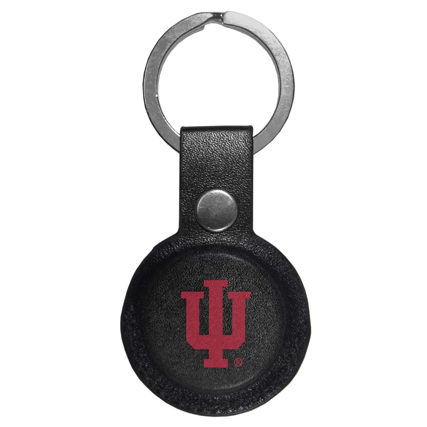 Indiana Hoosiers AirTag Compatible Leather Key Chain