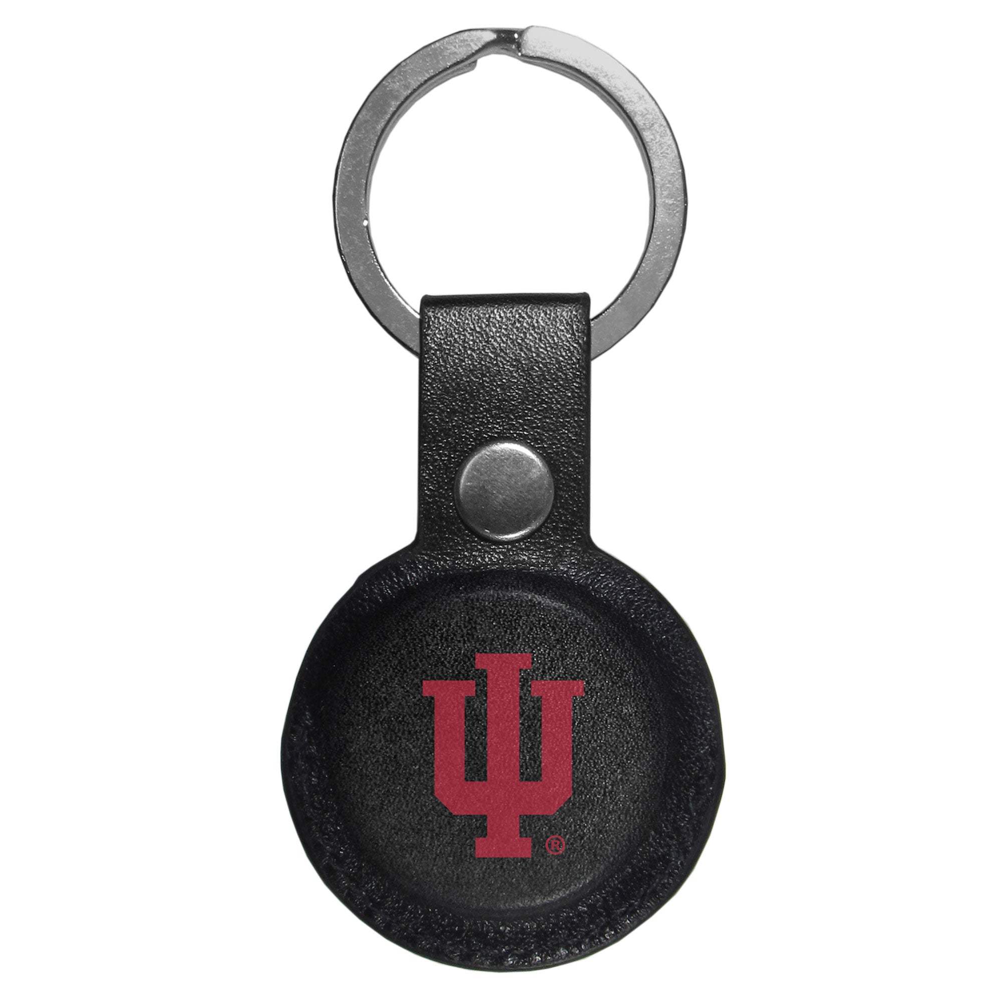 Indiana Hoosiers AirTag Compatible Leather Key Chain