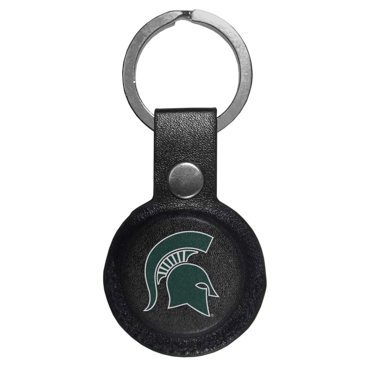 Michigan St. Spartans AirTag Compatible Leather Key Chain