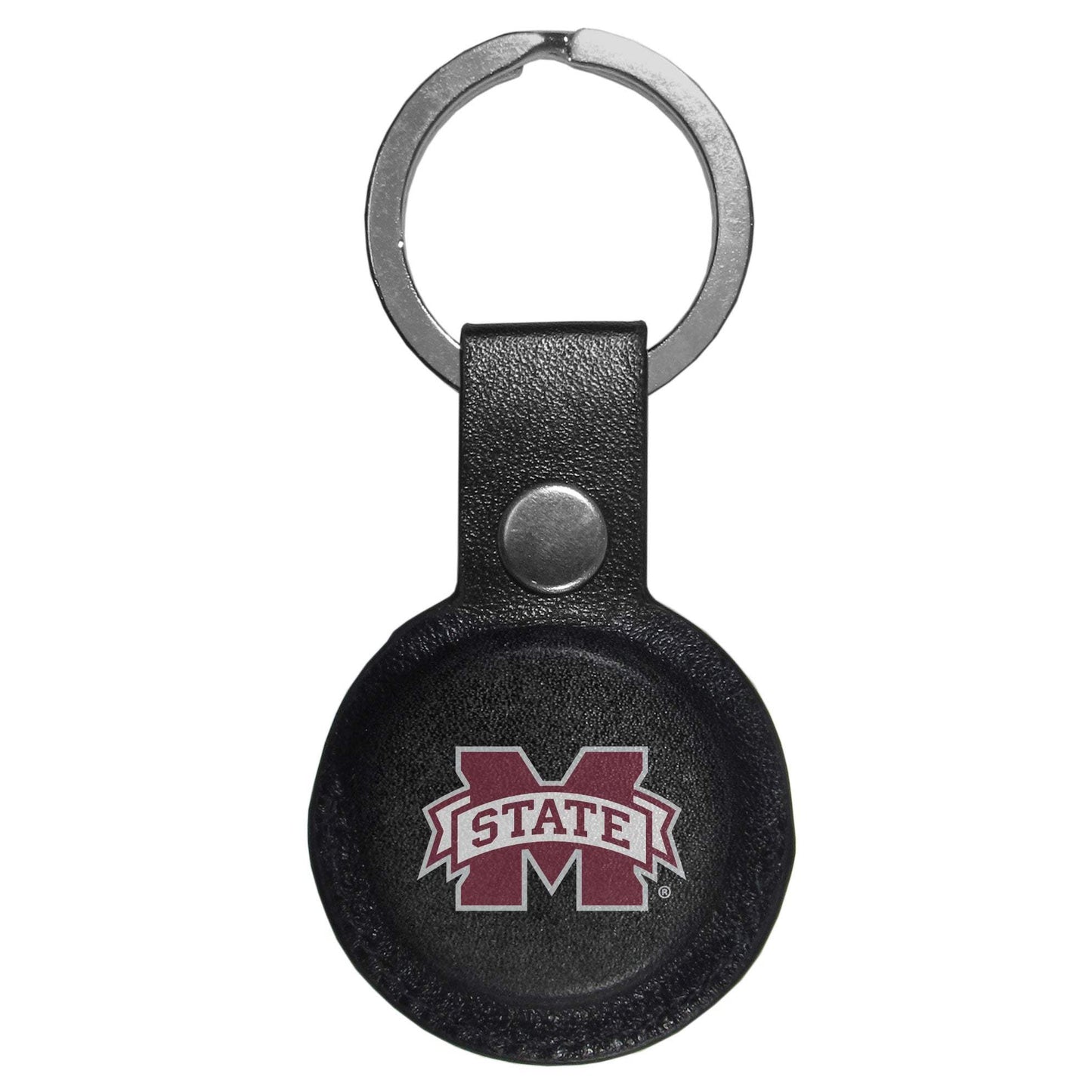 Mississippi St. Bulldogs AirTag Compatible Leather Key Chain