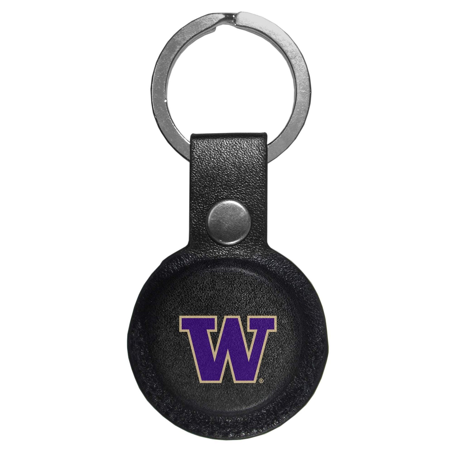 Washington Huskies AirTag Compatible Leather Key Chain