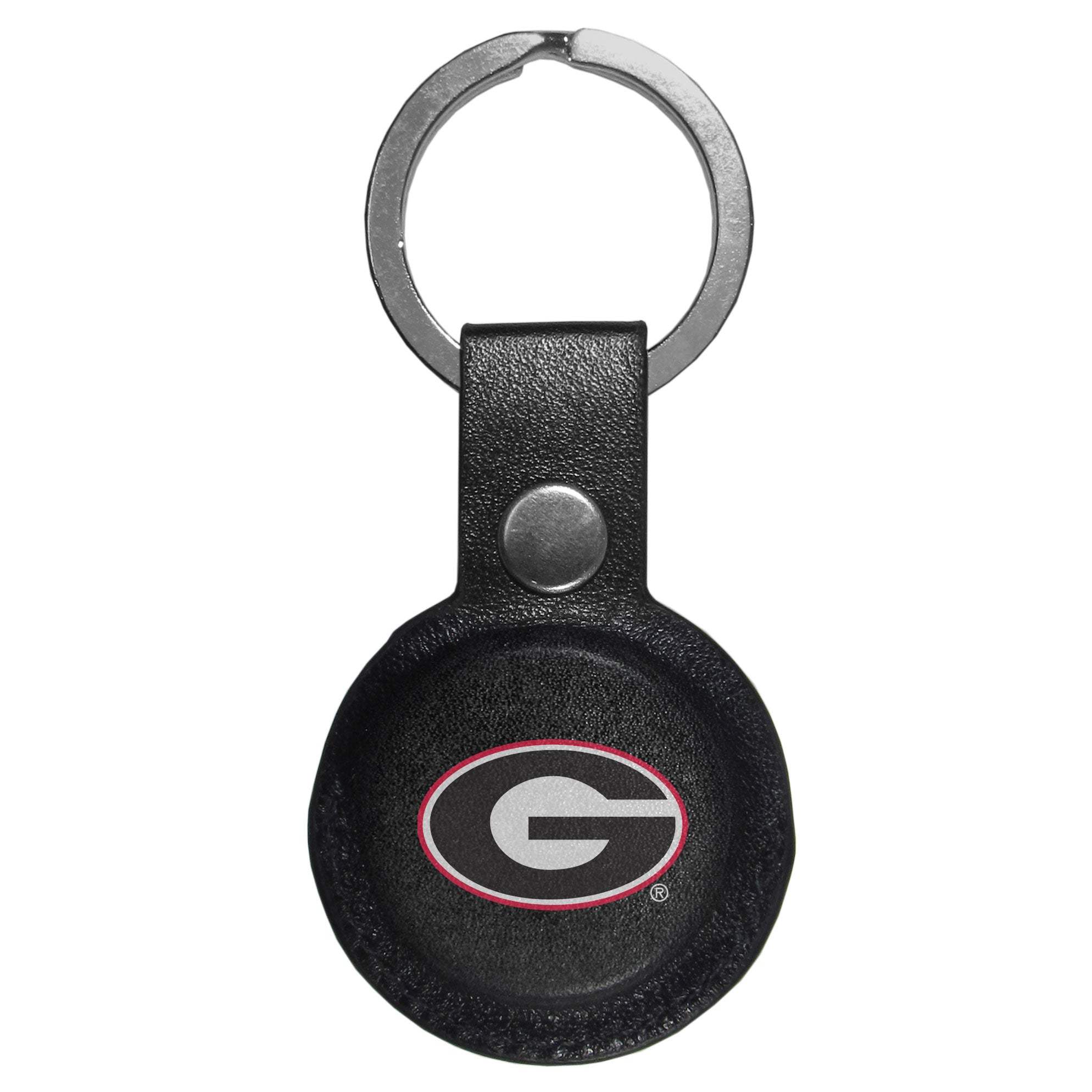 Georgia Bulldogs AirTag Compatible Leather Key Chain