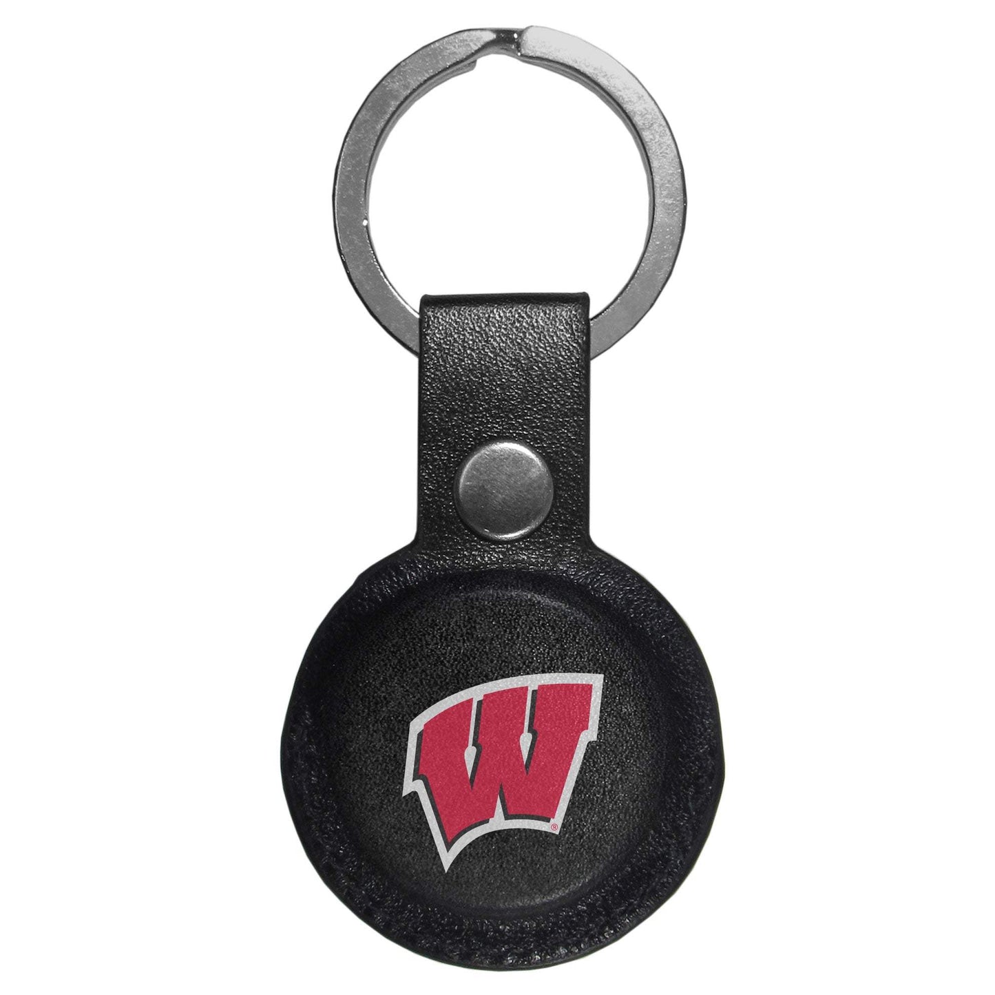 Wisconsin Badgers AirTag Compatible Leather Key Chain