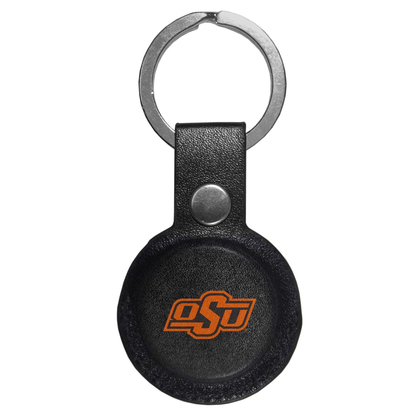 Oklahoma St. Cowboys AirTag Compatible Leather Key Chain