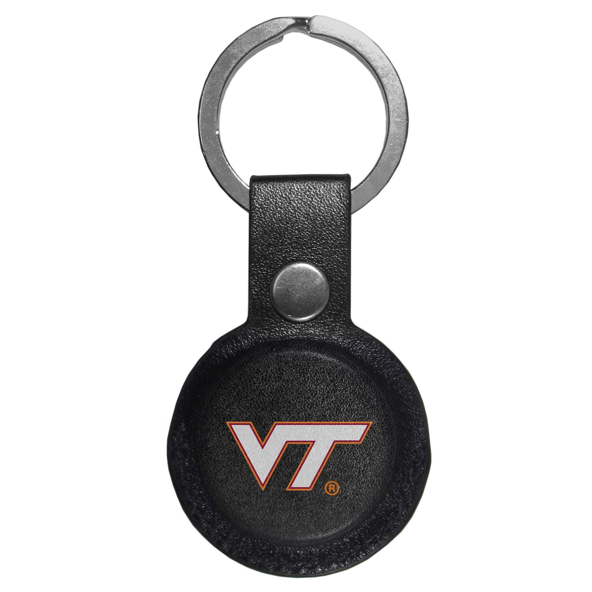 Virginia Tech Hokies AirTag Compatible Leather Key Chain