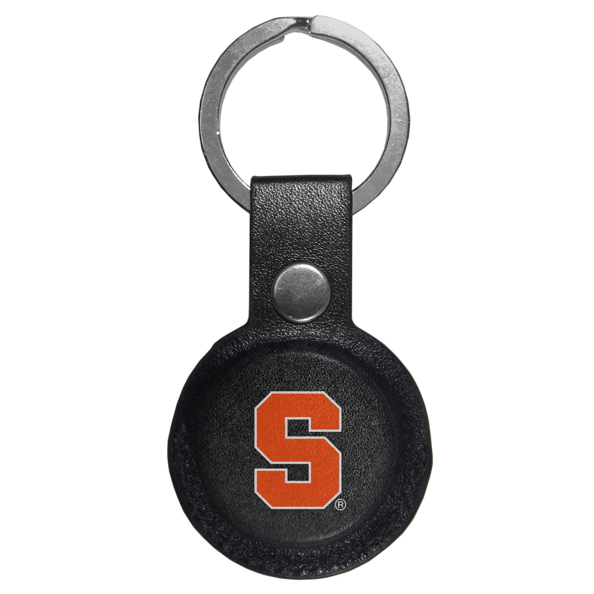Syracuse Orange AirTag Compatible Leather Key Chain