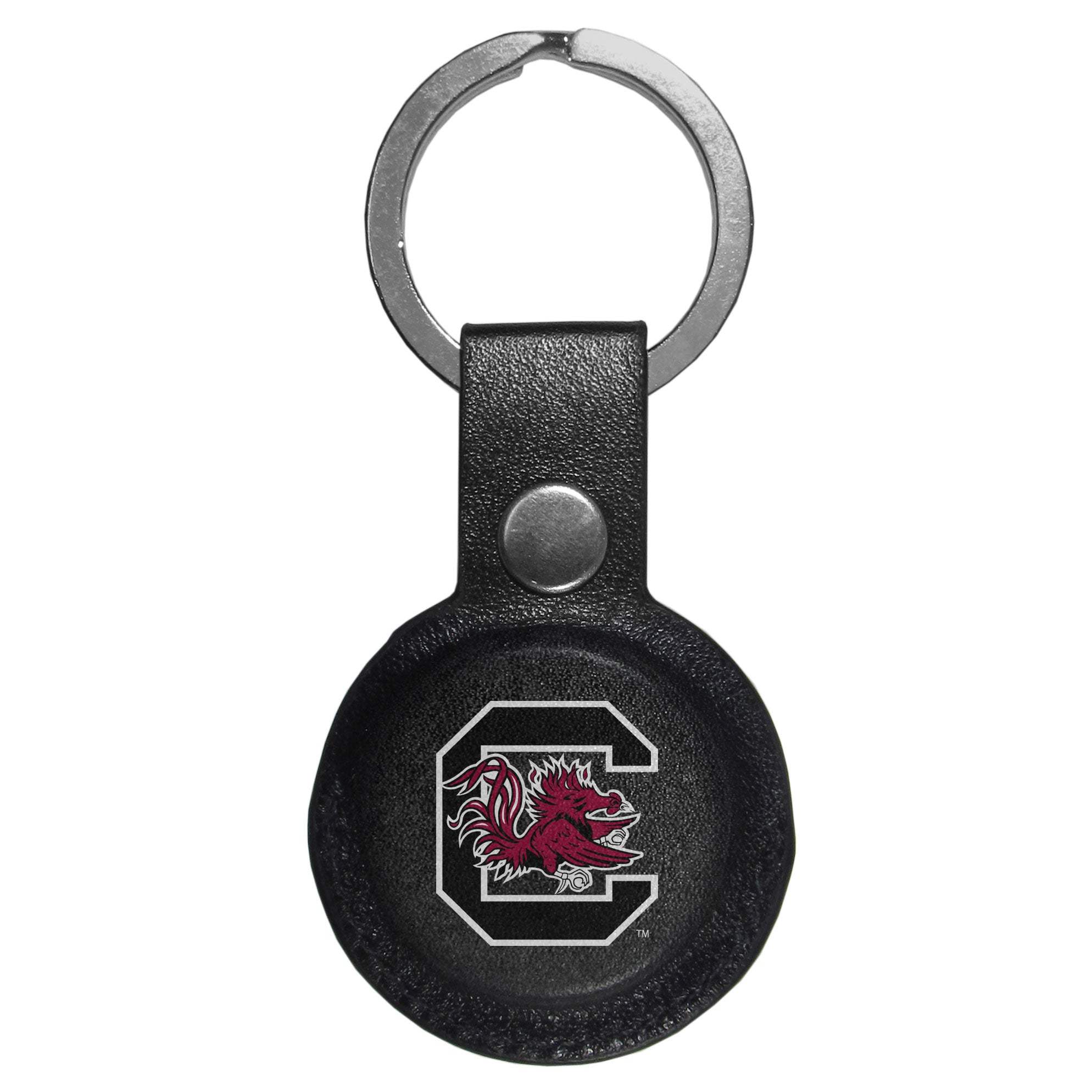 S. Carolina Gamecocks AirTag Compatible Leather Key Chain