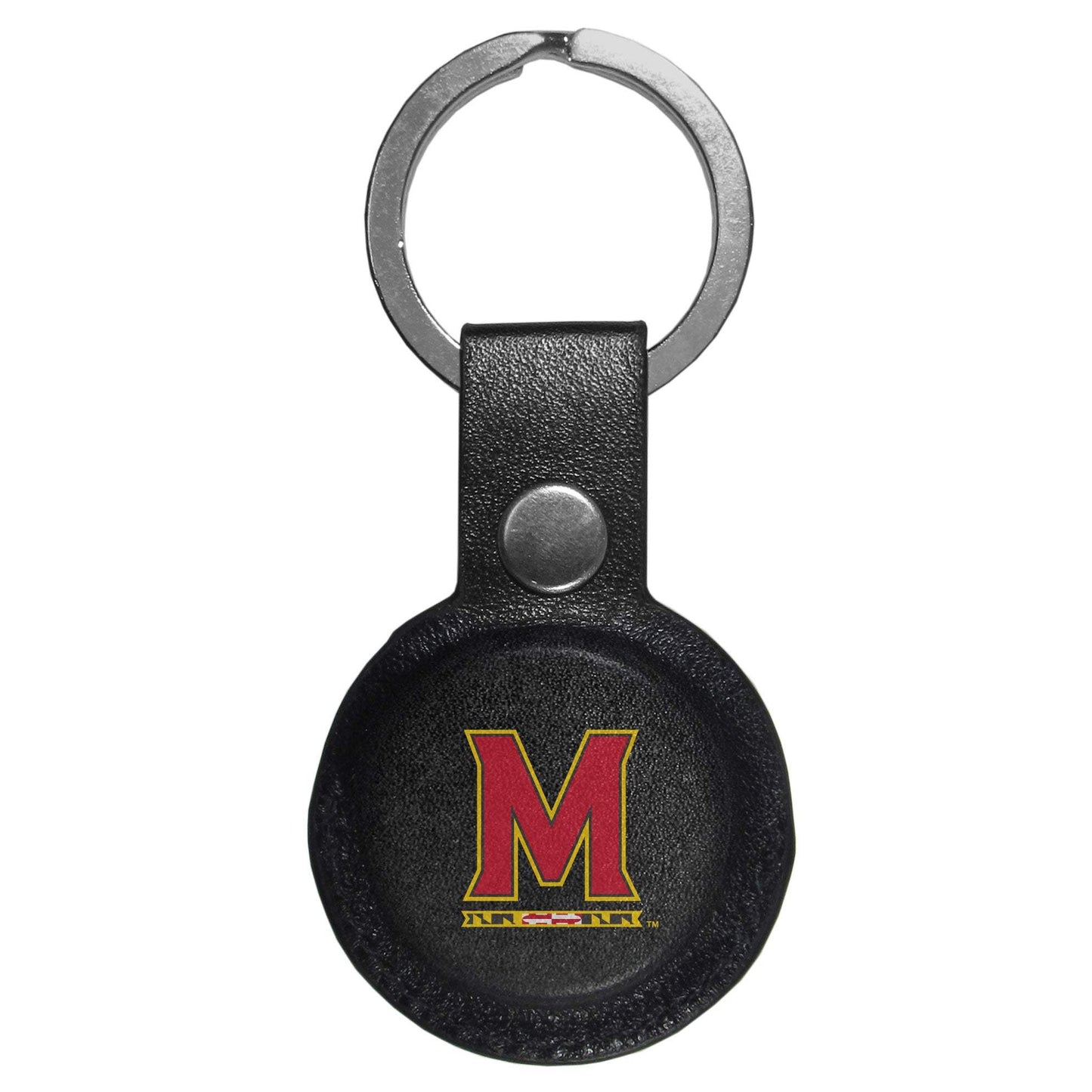 Maryland Terrapins AirTag Compatible Leather Key Chain