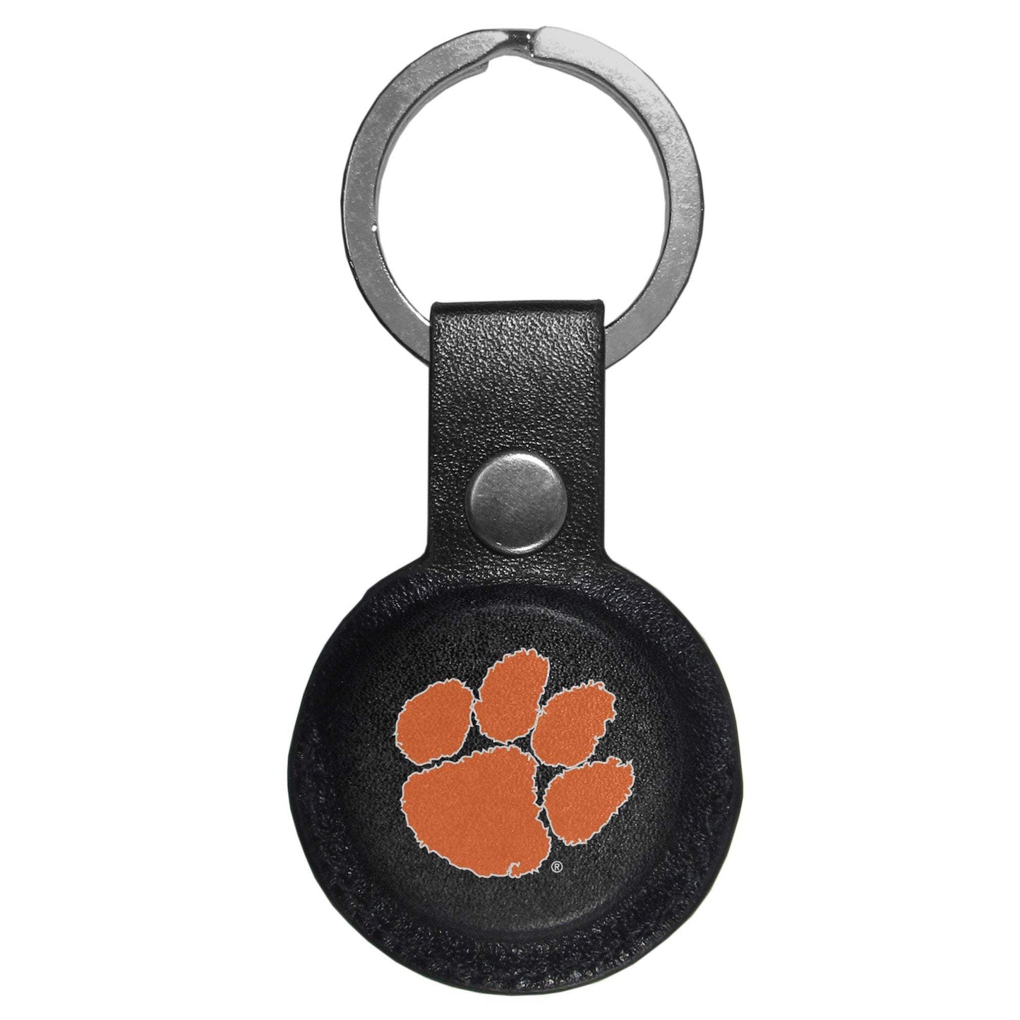 Clemson Tigers AirTag Compatible Leather Key Chain