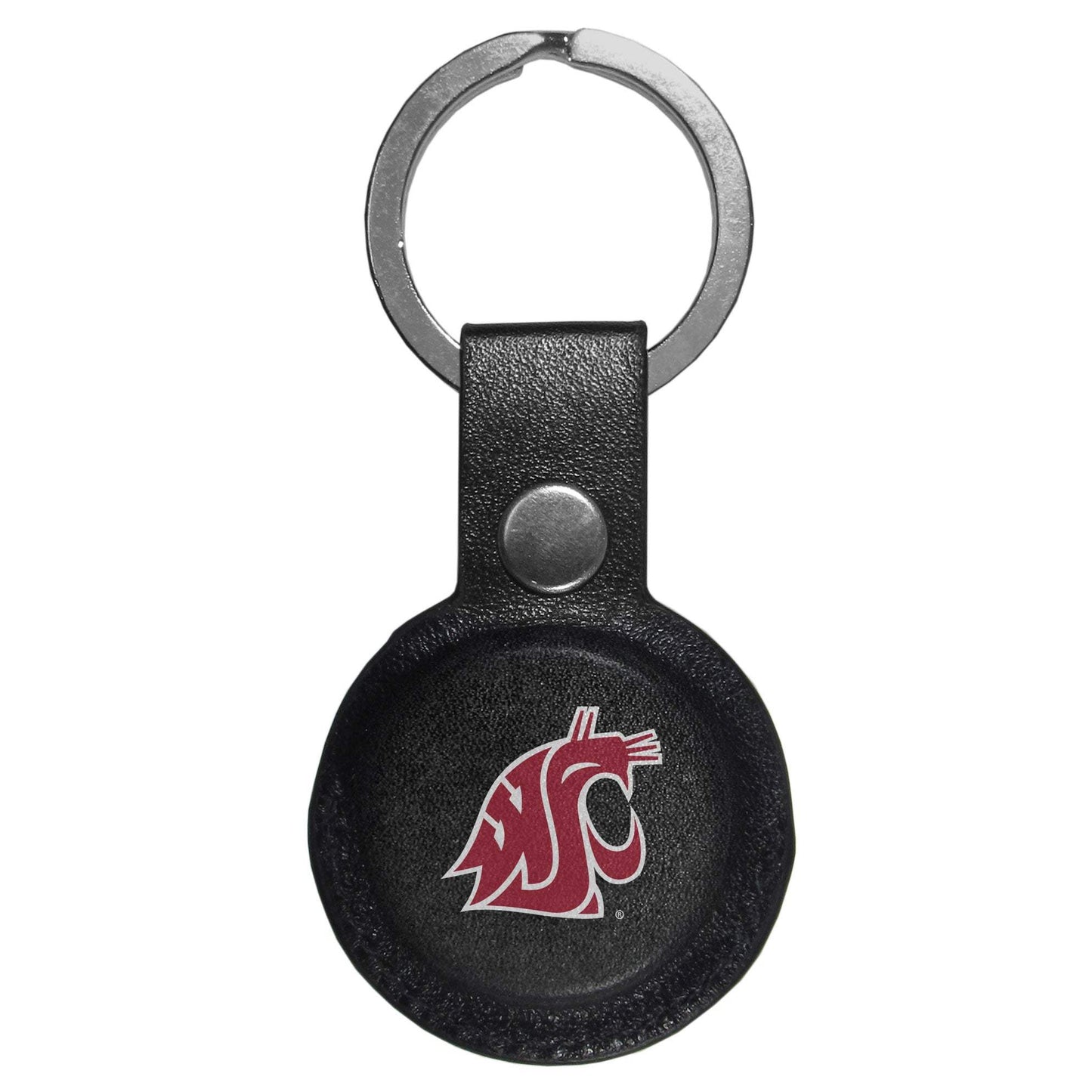 Washington St. Cougars AirTag Compatible Leather Key Chain