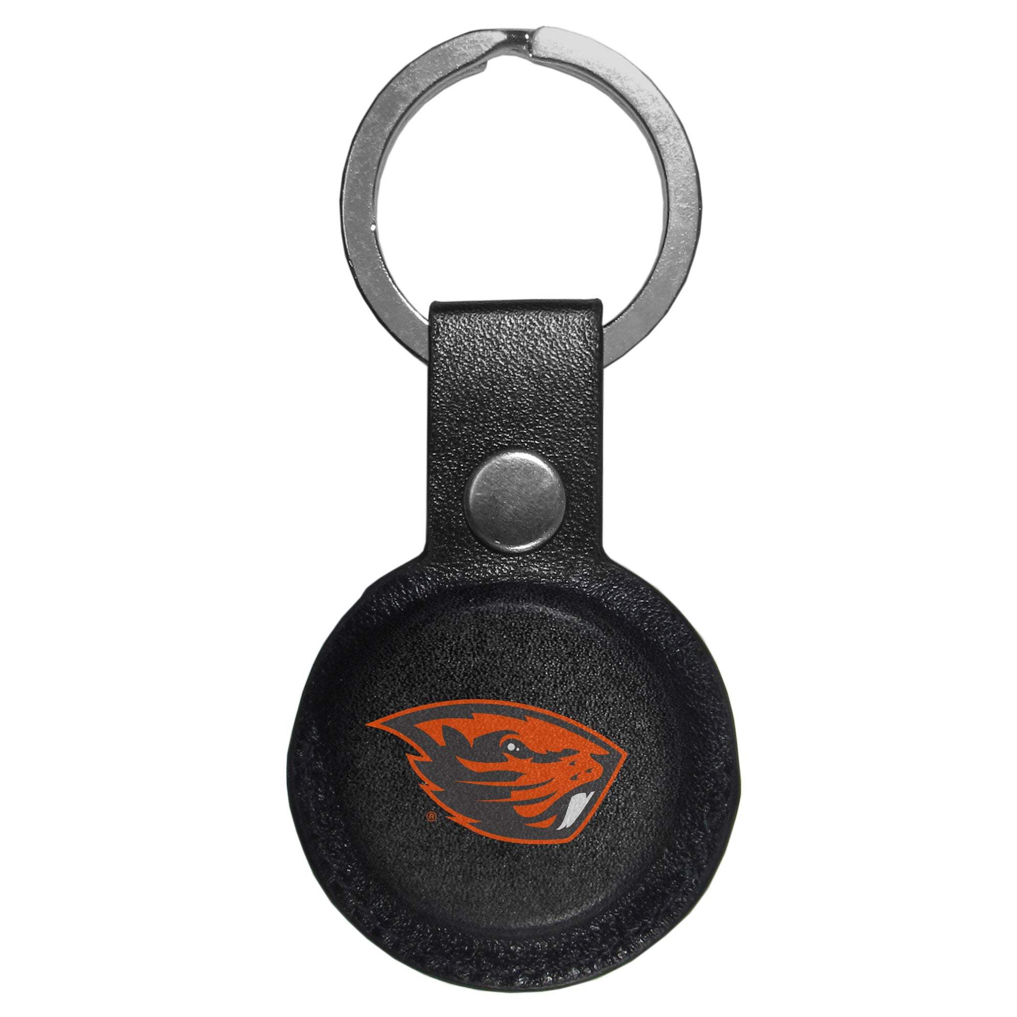 Oregon St. Beavers AirTag Compatible Leather Key Chain