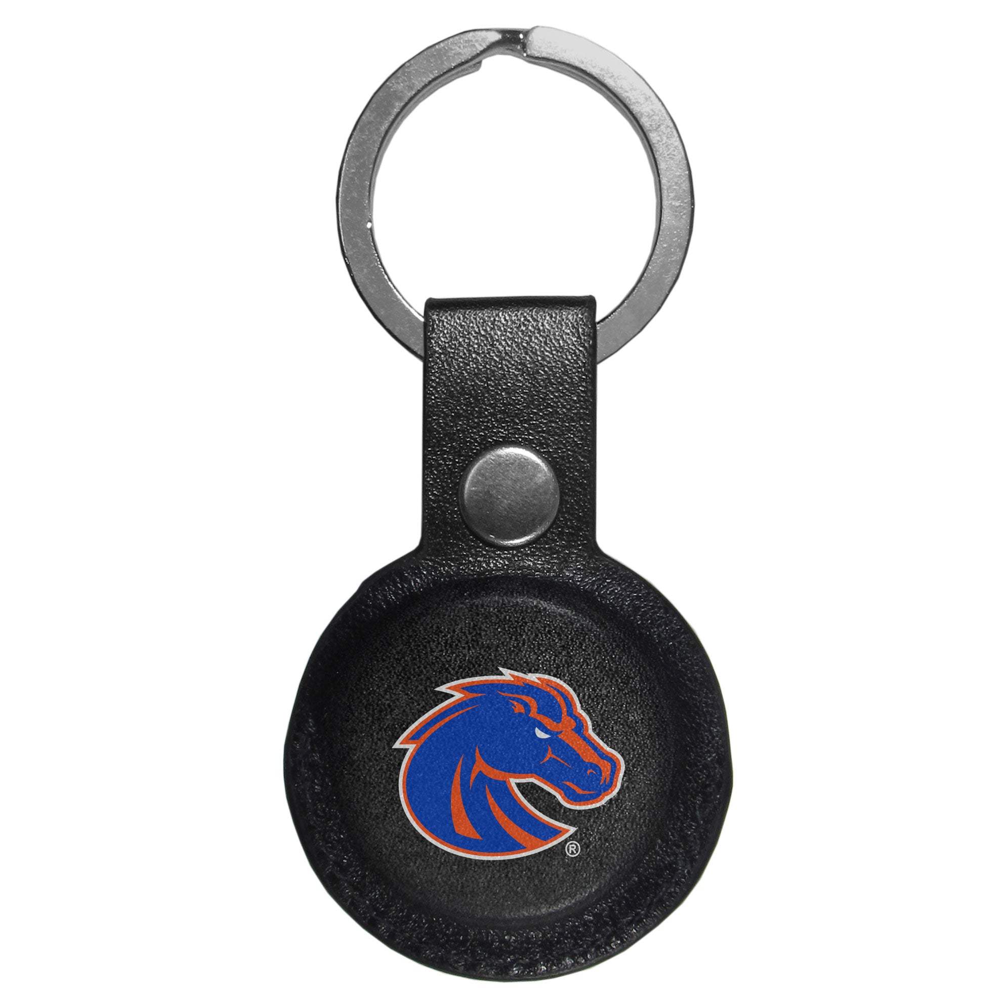 Boise St. Broncos AirTag Compatible Leather Key Chain