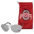 Ohio St. Buckeyes Aviator Sunglasses and Bag Set - Siskiyou Buckle - Flyclothing LLC