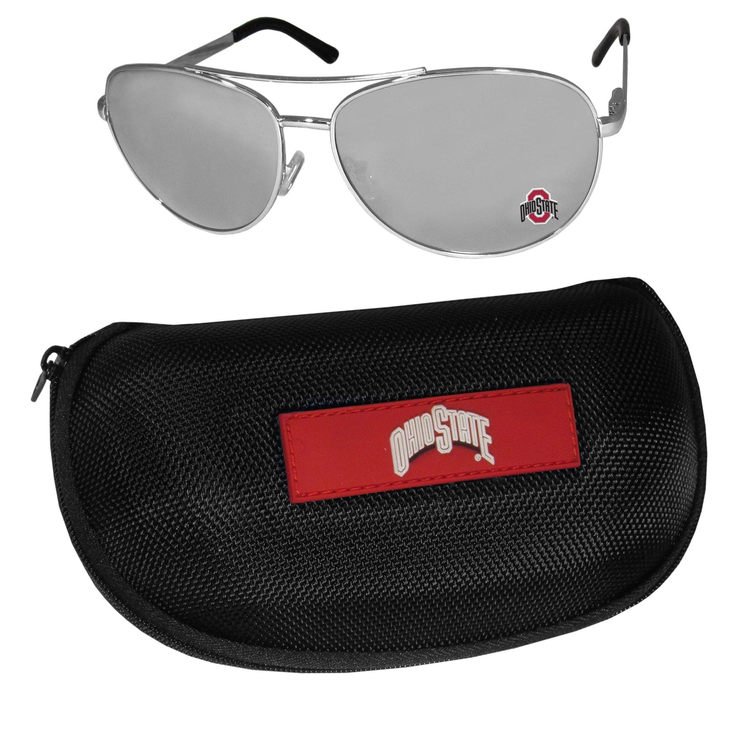 Ohio St. Buckeyes Aviator Sunglasses and Zippered Carrying Case - Ohio State Buckeyes - Flyclothing LLC