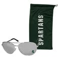 Michigan St. Spartans Aviator Sunglasses and Bag Set - Siskiyou Buckle