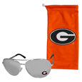 Georgia Bulldogs Aviator Sunglasses and Bag Set