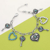 Western Heart Key Charm Station Bracelet - Madeline Love - Flyclothing LLC
