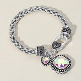 Square Heart Stone Charm Bracelet - Madeline Love - Flyclothing LLC