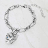 Chunky Heart Stone Cluster Toggle Charm Bracelet - Madeline Love - Flyclothing LLC