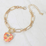Chunky Heart Stone Cluster Toggle Charm Bracelet - Madeline Love - Flyclothing LLC