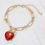 Chunky Heart Stone Cluster Toggle Charm Bracelet - Madeline Love - Flyclothing LLC