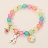 Easter Bunny Egg Basket Charm Beaded Stretch Bracelet - Madeline Love - Flyclothing LLC
