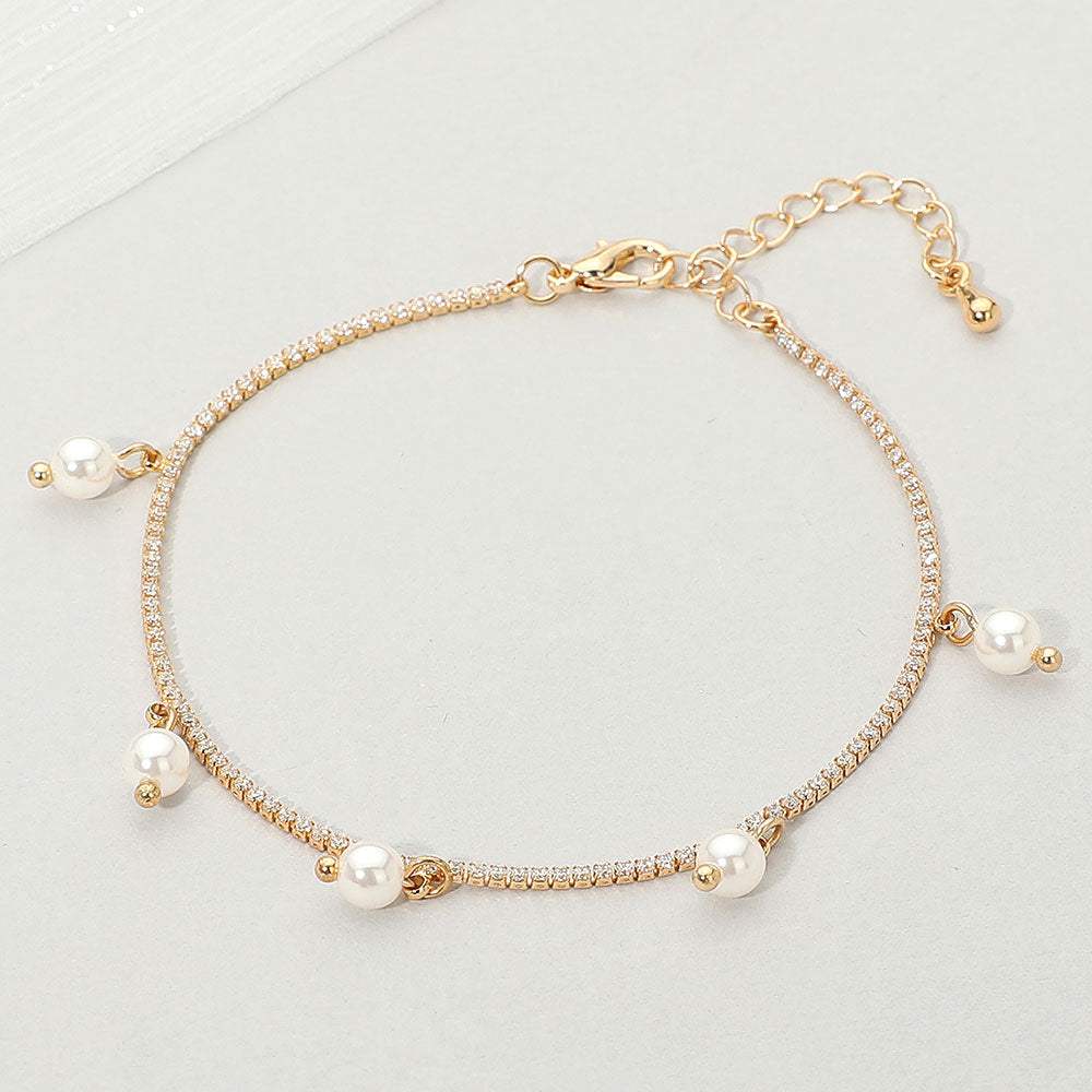 Pearl Charm Station Bracelet - Madeline Love - Flyclothing LLC