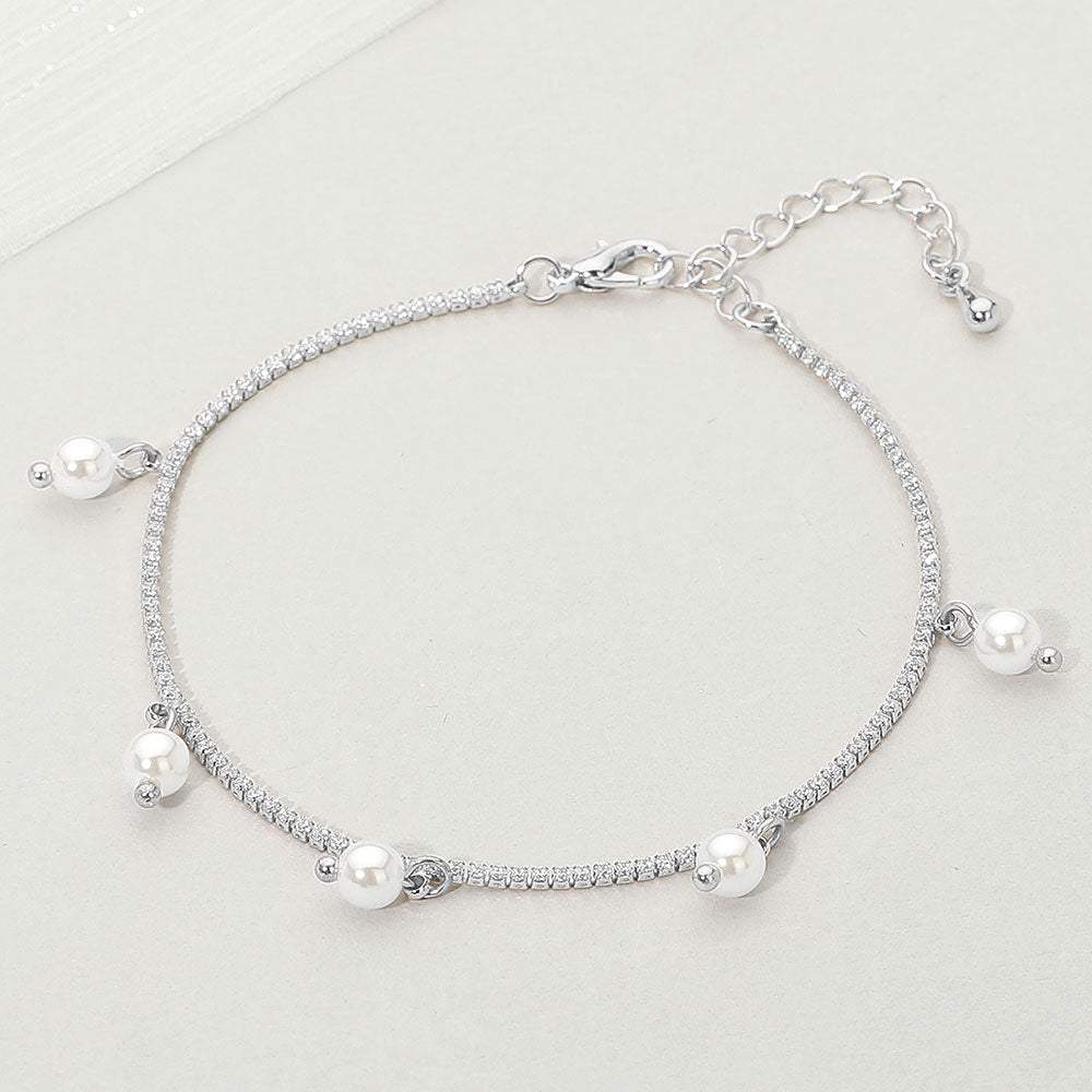 Pearl Charm Station Bracelet - Madeline Love - Flyclothing LLC