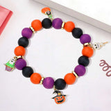 Halloween Theme Charms Wood Beaded Stretch Bracelet - Madeline Love - Flyclothing LLC