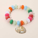 Seashell Charm Accent Resin Pebble Beaded Stretch Bracelet - Madeline Love - Flyclothing LLC