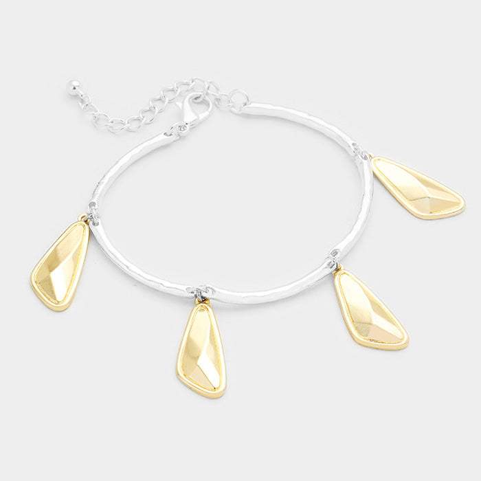 Geometric Metal Charms Station Bracelet - Madeline Love - Flyclothing LLC