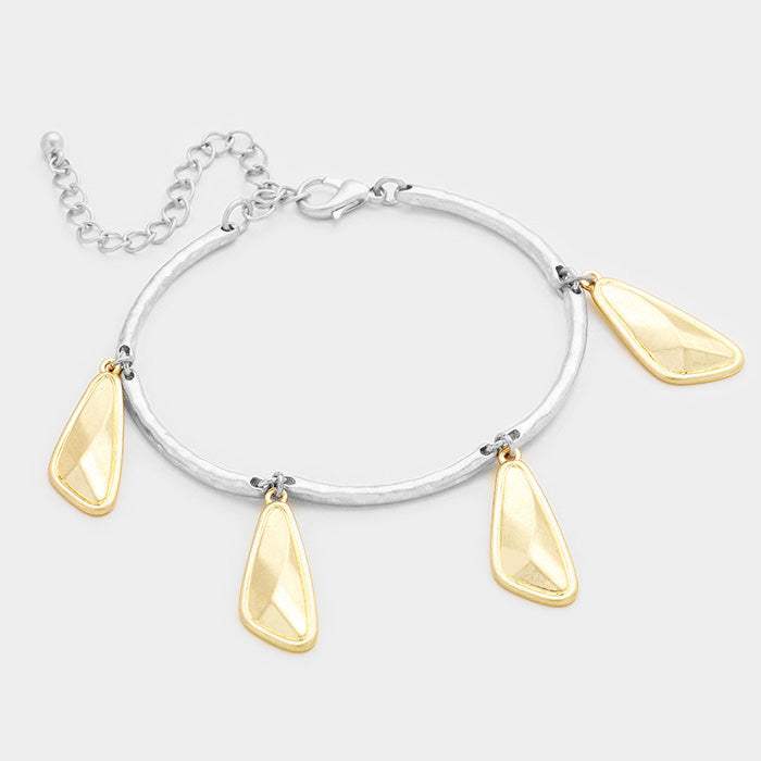 Geometric Metal Charms Station Bracelet - Madeline Love - Flyclothing LLC