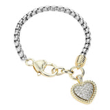 CZ Stone Paved Heart Charm Bracelet - Madeline Love - Flyclothing LLC