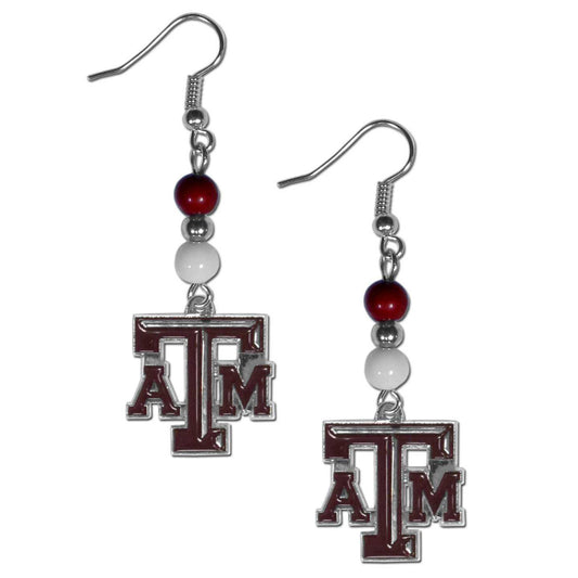 Texas A & M Aggies Fan Bead Dangle Earrings - Texas A & M Aggies - Flyclothing LLC