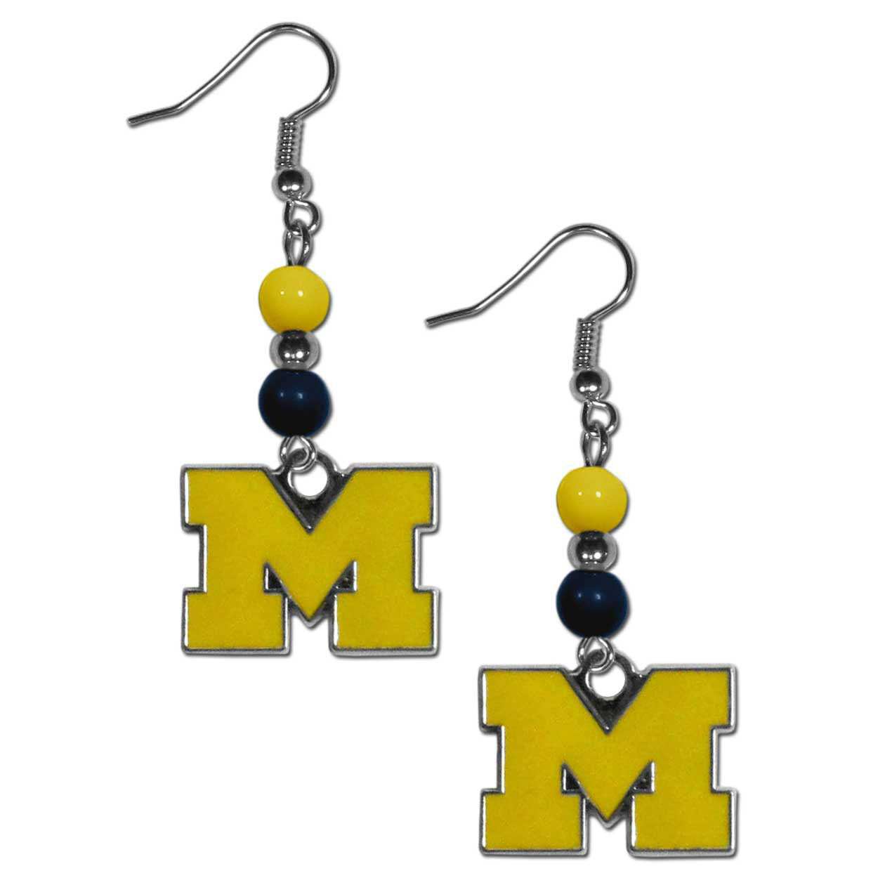 Michigan Wolverines Fan Bead Dangle Earrings - Michigan Wolverines - Flyclothing LLC