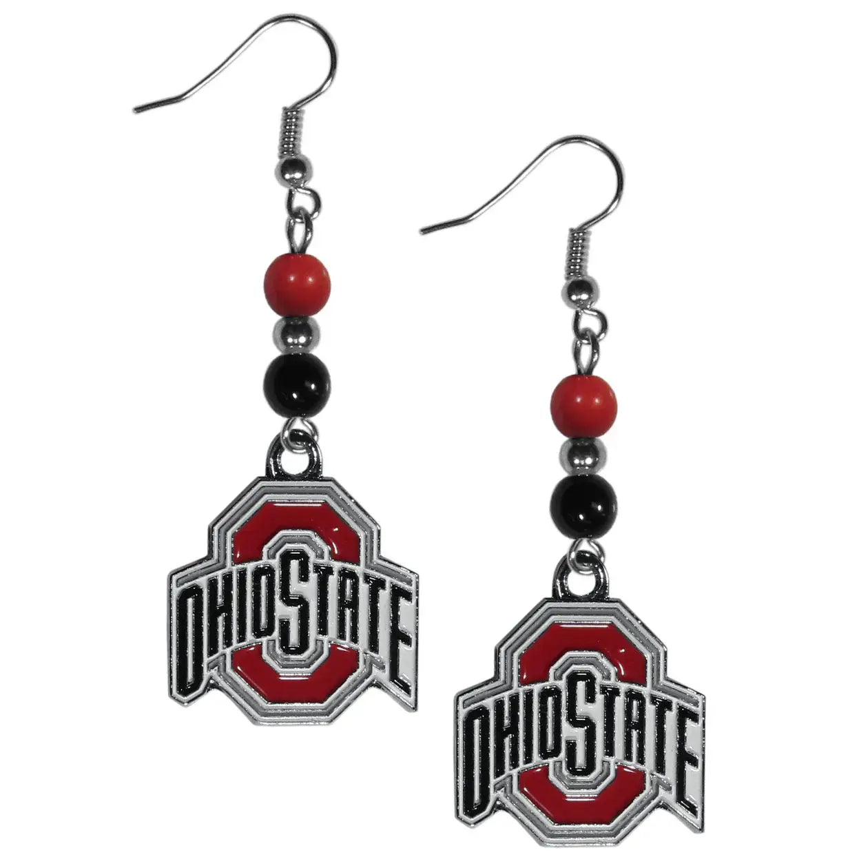 Ohio St. Buckeyes Fan Bead Dangle Earrings - Ohio State Buckeyes - Flyclothing LLC