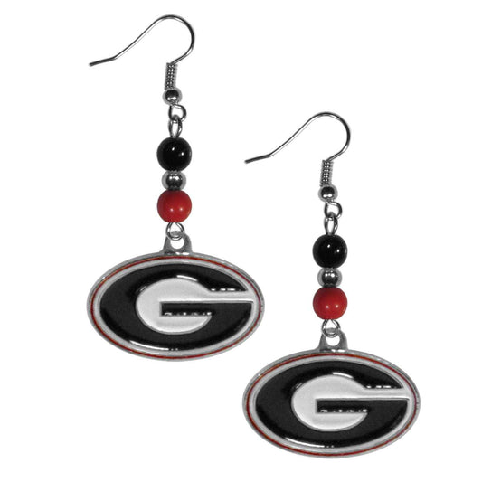 Georgia Bulldogs Fan Bead Dangle Earrings - Georgia Bulldogs - Flyclothing LLC