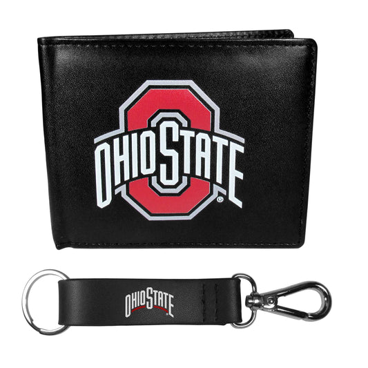 Ohio St. Buckeyes Bi-fold Wallet & Strap Key Chain - Ohio State Buckeyes - Flyclothing LLC