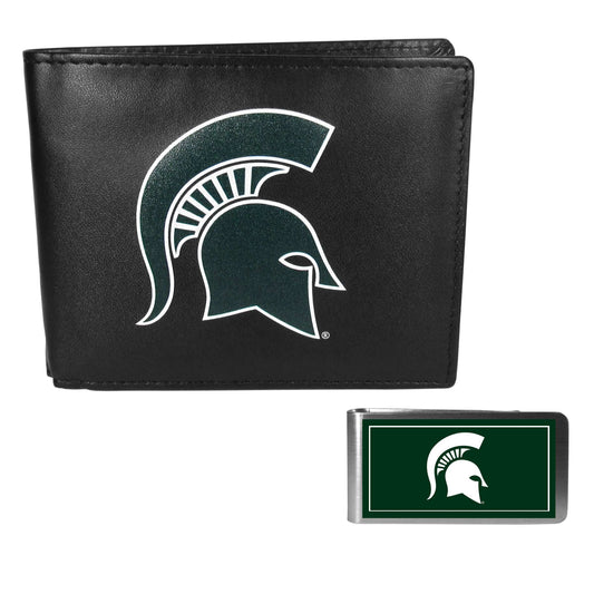 Michigan St. Spartans Bi-fold Wallet & Color Money Clip - Michigan St. Spartans - Flyclothing LLC