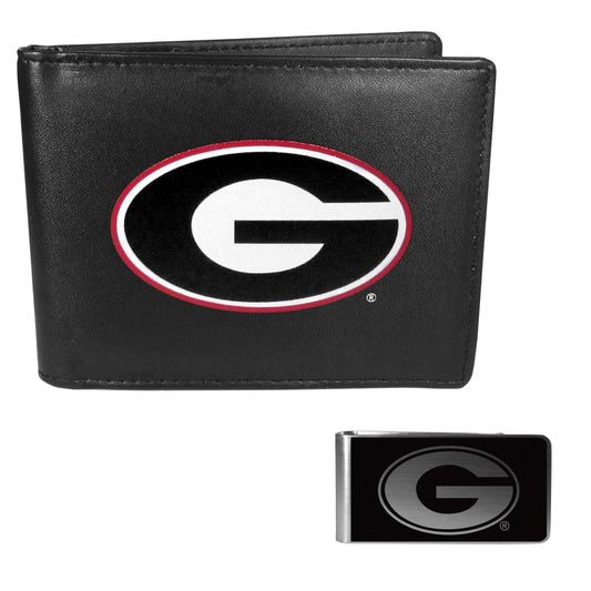 Georgia Bulldogs Bi-fold Wallet & Black Money Clip - Georgia Bulldogs - Flyclothing LLC