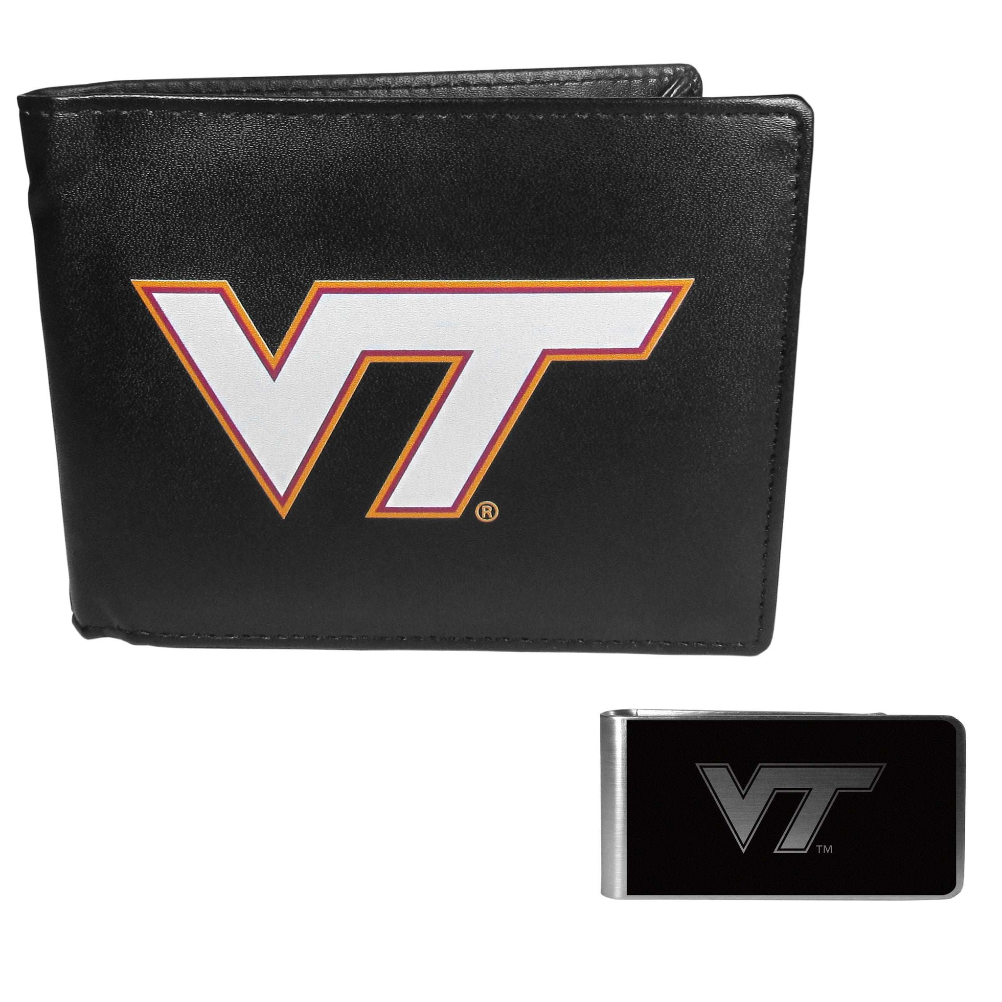 Virginia Tech Hokies Bi-fold Wallet & Black Money Clip - Virginia Tech Hokies - Flyclothing LLC