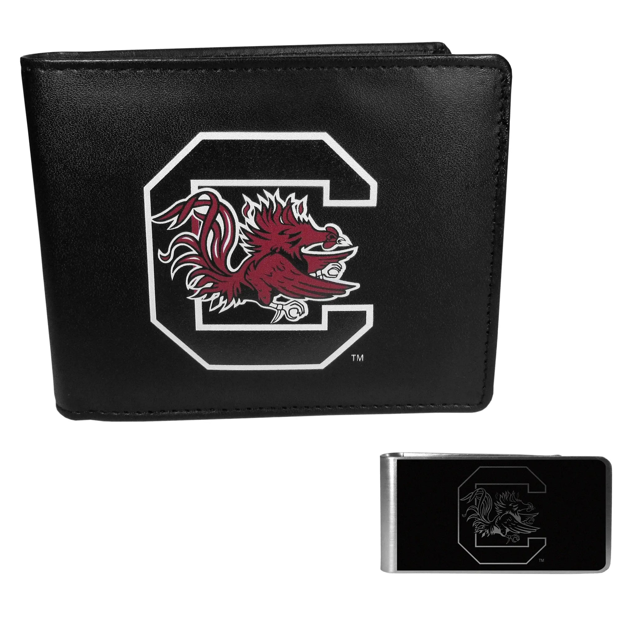 S. Carolina Gamecocks Bi-fold Wallet & Black Money Clip - S. Carolina Gamecocks - Flyclothing LLC